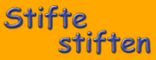 „Stifte stiften“-Logo Schrift auf Orange für Presse und Blog