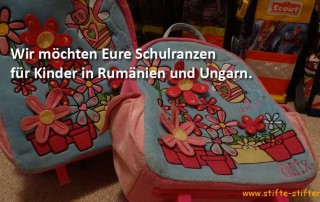 Schulranzen für Rumänien und Ungarn